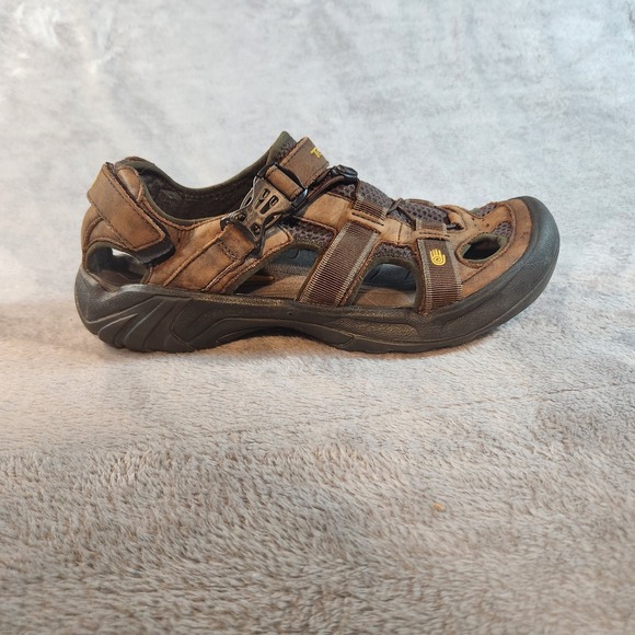 Teva Sandals Mens 13 Brown Omnium 2 Leather Water Hiking Gorpcorp - Picture 1 of 12